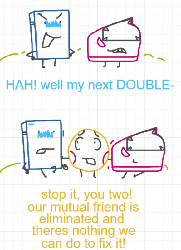 A panel from Ready Oar Knot, episode three of the Board Boards object show by Furretwalk/WalkingFurret.